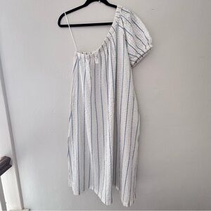 Madewell NWT White Seersucker Sundress, Size M, 100% Cotton, Nautical, Feminine